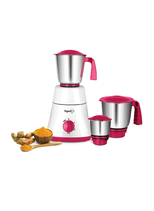 

Pigeon Classic Pro Mixer Grinder, 550W, White/Pink