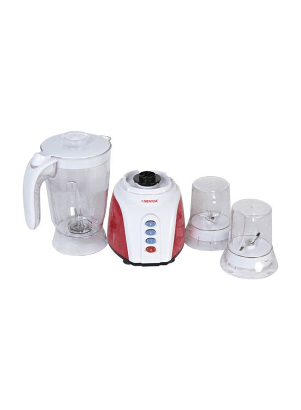 Nevica 1.5L 3 in 1 Blender, 400 W, NV-643 BG, White/Red