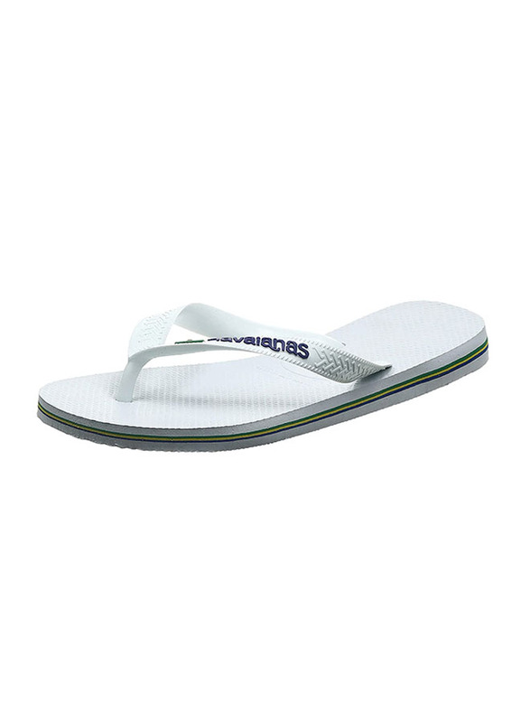 

Havaianas Brasil Logo Rubber Unisex Flip Flop, 39-40 EU, White