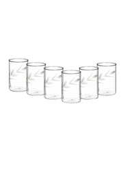 Borosil 6-Piece 295ml Leave Print Glass Set, BVS6CRE295T, Clear