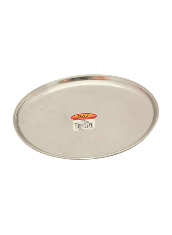 Raj 28.5cm Steel China Plate, CP0012, Silver