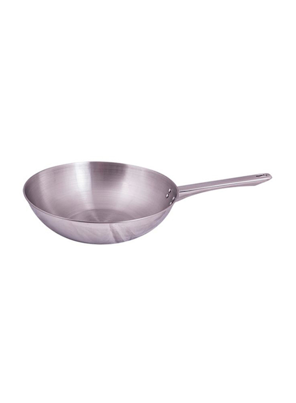 

Raj 28cm Single Handle Steel Wok, VPI007, Silver