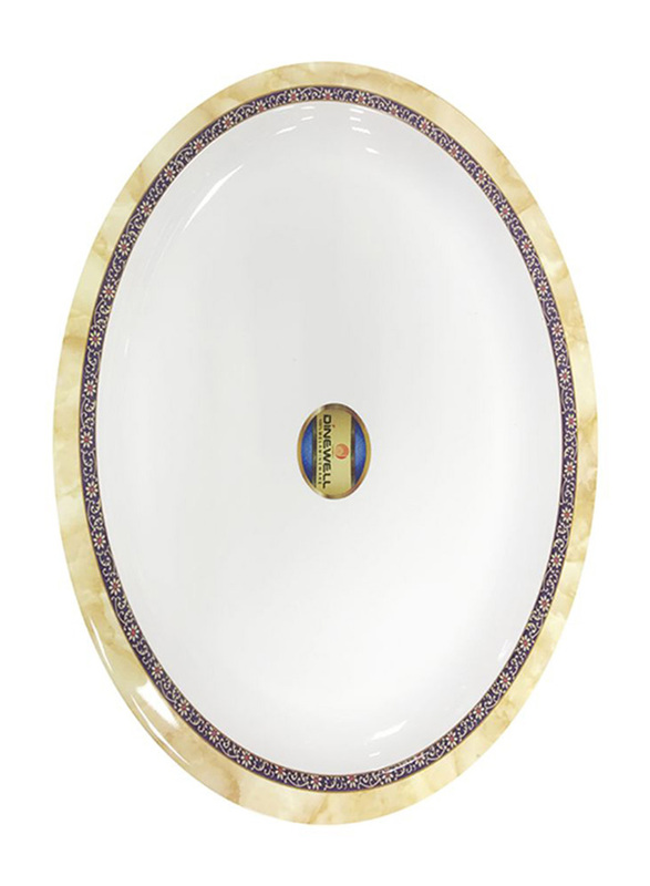 Dinewell 34cm Hotensia Melamine Oval Platter, DWR5012HO, White