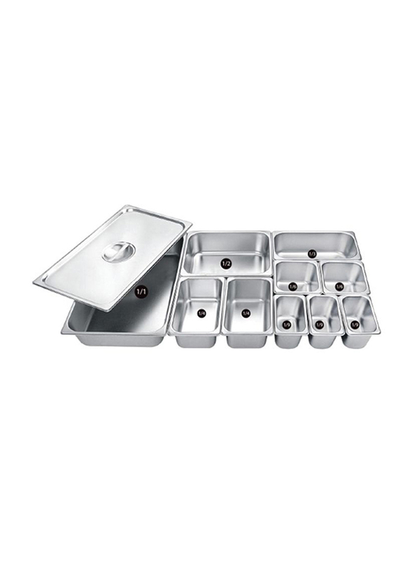 Raj 1/4x10cm Stainless Steel Gastronorm Pan, CS5741, Silver, 26.5x16.2x10cm