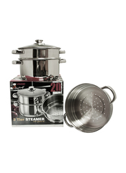 Vinod 20cm Steel 3-Tier Steamer, VPI037, Silver