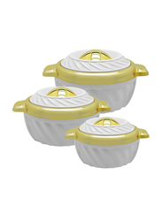 Selvel 3-Piece Swirl Gold Casserole Set, PHPSG03, White