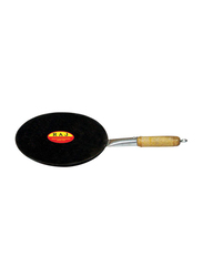 Raj 25cm Iron Tawa with Handle, IHT010, Black