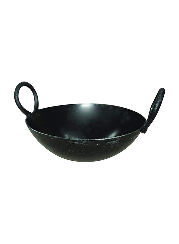 Raj 25cm Iron Kadai, IK0010, Black