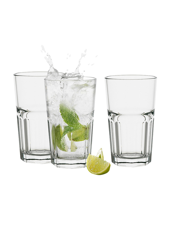 Ocean 420ml 3-Piece Set Centra Hi Ball Glass, P0196203, Clear