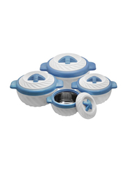 Selvel 4-Piece Swirl Classic Casserole Set, PHPSC04-B, Blue/White