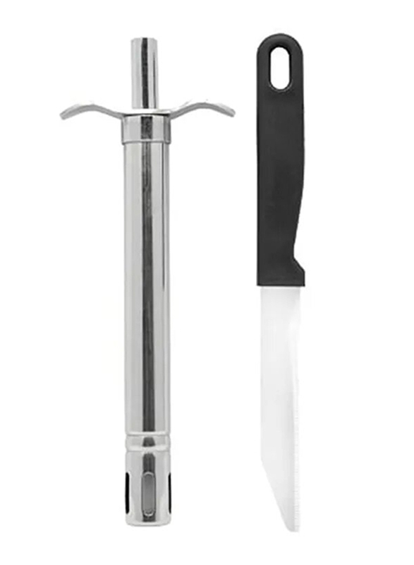 

Action 7cm Deluxe Gas Lighter and Knife, Silver/Black