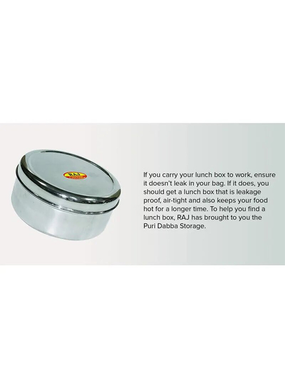 Raj Puri Dabba Storage, 12.5 x 5.5cm, Silver