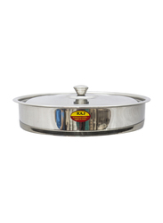 Raj 35cm Steel Round Oven Tray with Lid, VOT003, Silver
