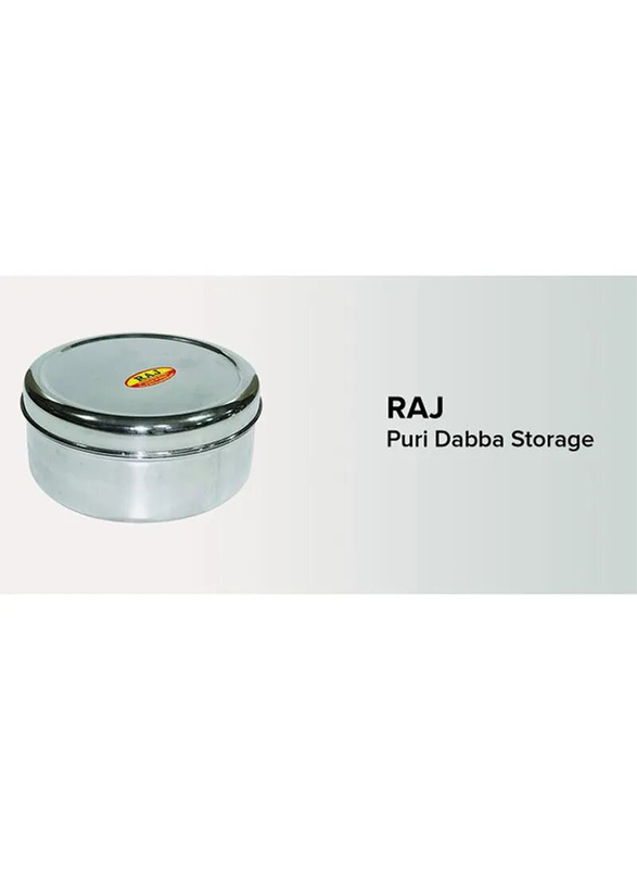 Raj Puri Dabba Storage, 12.5 x 5.5cm, Silver