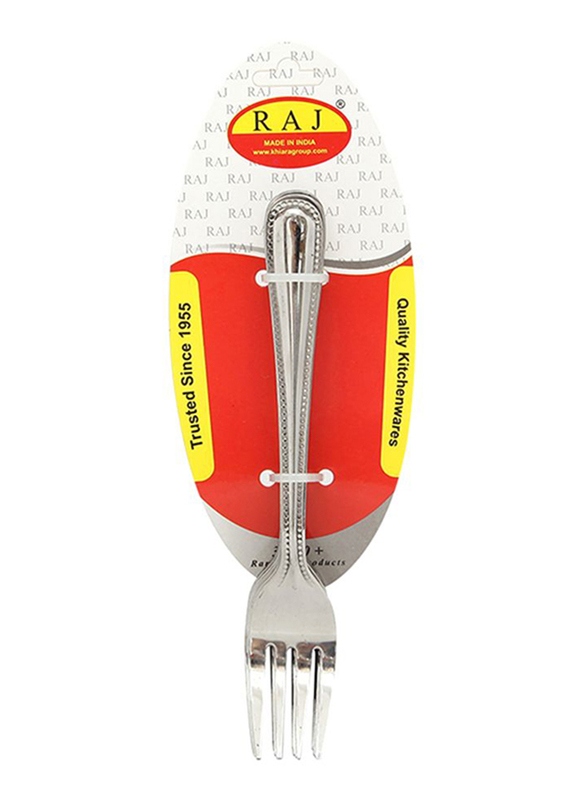 Raj 12-Piece Stainless Steel Royal Dessert Fork Set, RC0002, Silver
