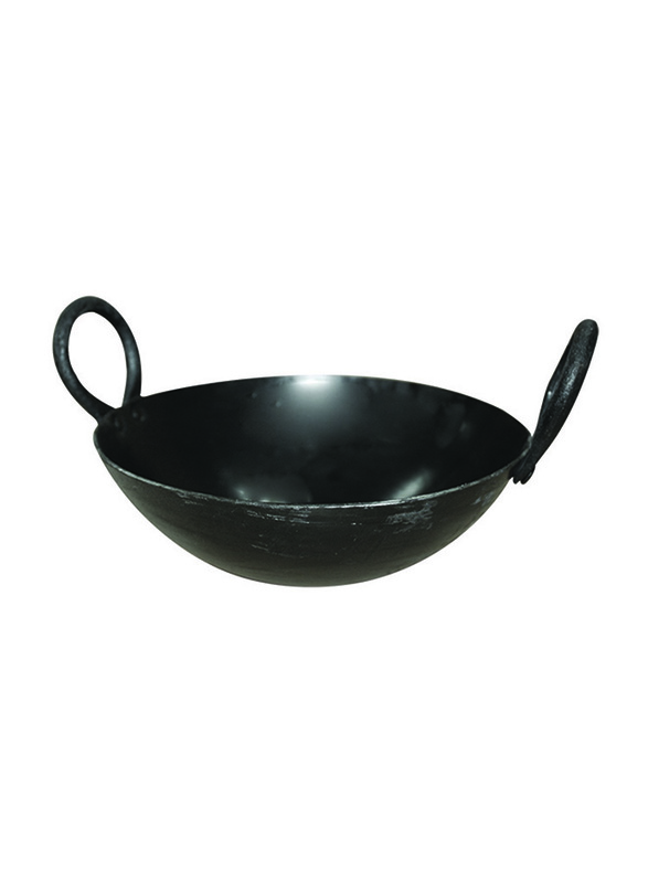 Raj 46cm Iron Kadai, IK0018, Black