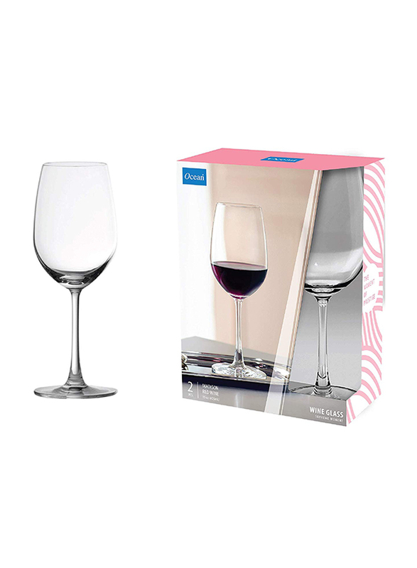 Ocean 425ml 2-Piece Set Madison Red Wine Glass, 015R1502, Clear