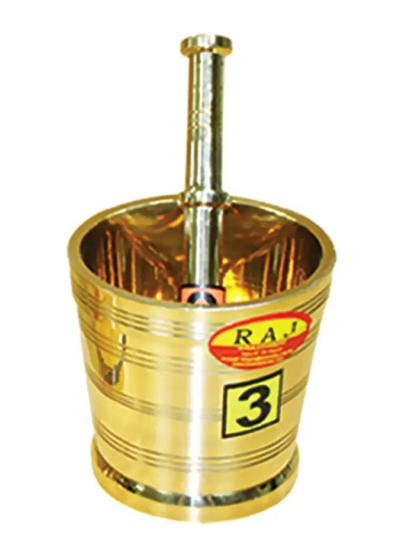 

Raj Brass Mortar & Pestle, 7.5 x 7cm, Gold
