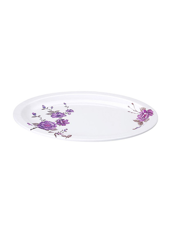 Dinewell 34cm Blossom Melamine Oval Platter, DWR5012BL, White