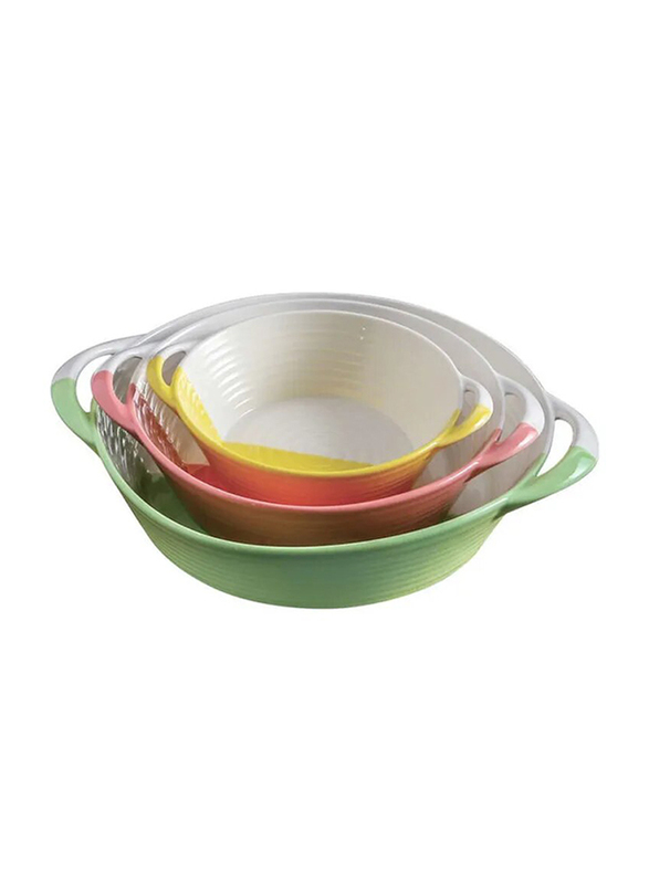 

RK 3-Piece Bakeware Set Round Shape with Double Handles, Multicolour