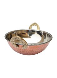 Raj 21.5cm Copper Kadai, TCK005, 21.5x6.5 cm, Gold/Silver