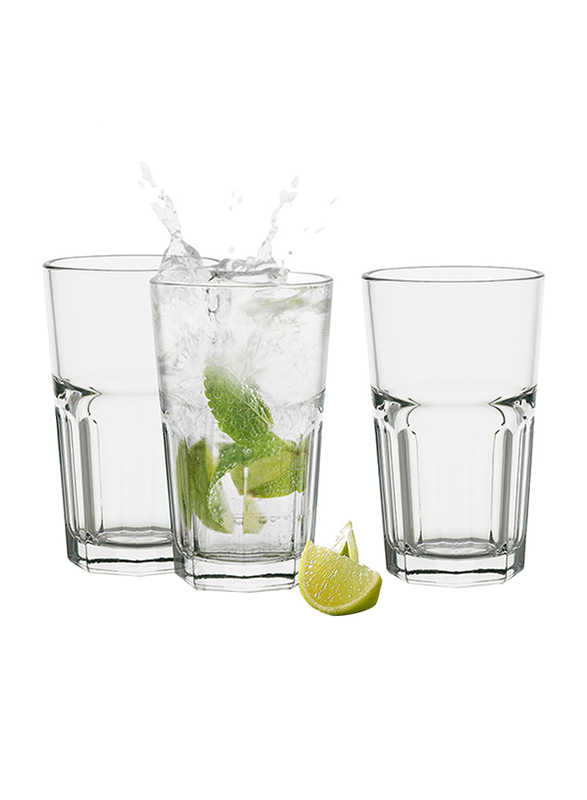 Ocean 300ml 3-Piece Set Centra Hi Ball Glass, P0196103, Clear