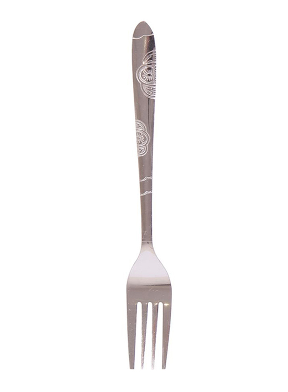 Raj 12-Piece Stainless Steel Decor Dessert Fork Set, RK0062, Silver