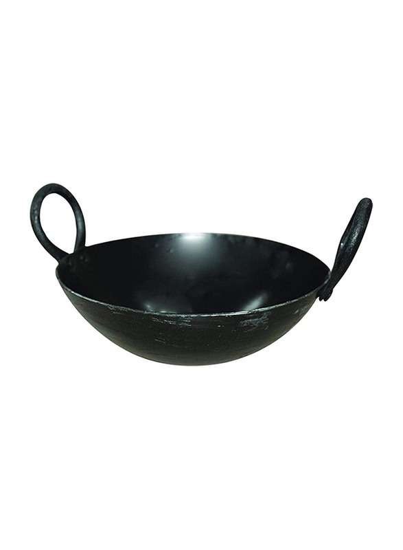 Raj 30cm Iron Kadai, IK0012, Black