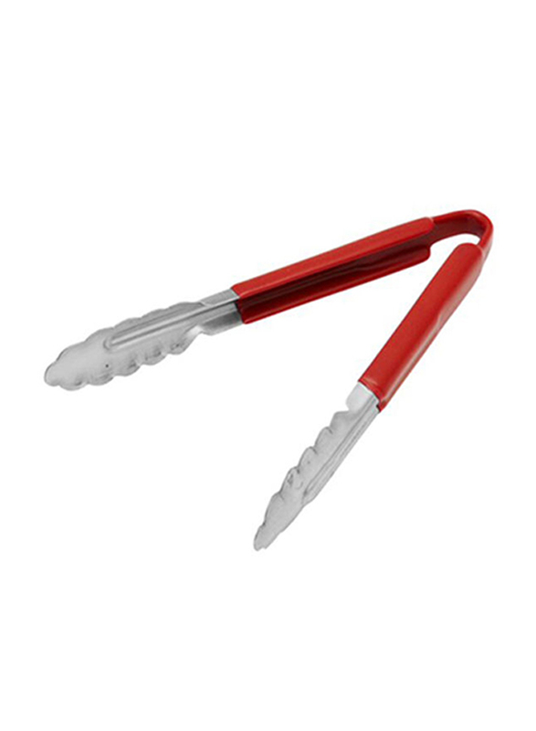 Raj 10cm Utility Tong, Red/Silver