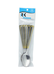 RK 20.5cm 6-Piece Stainless Steel Spoon Set, RK0072, Silver/Gold