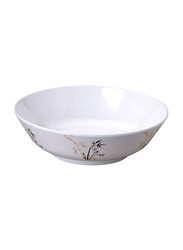 Dinewell 21cm Melamine Green Bamboo Serving Bowl, DWC2081GB, White