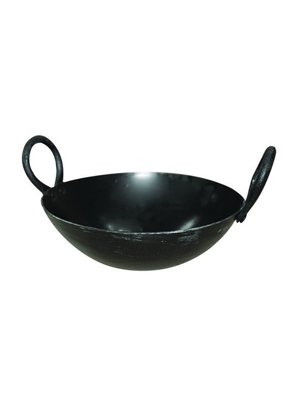 Raj 48.5cm Iron Kadai, IK0020, Black