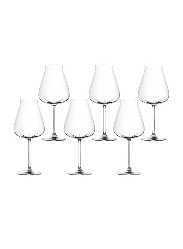 Lucaris 700ml 6-Piece Set Desire Robust Red Glass, LS10RR2506, Clear