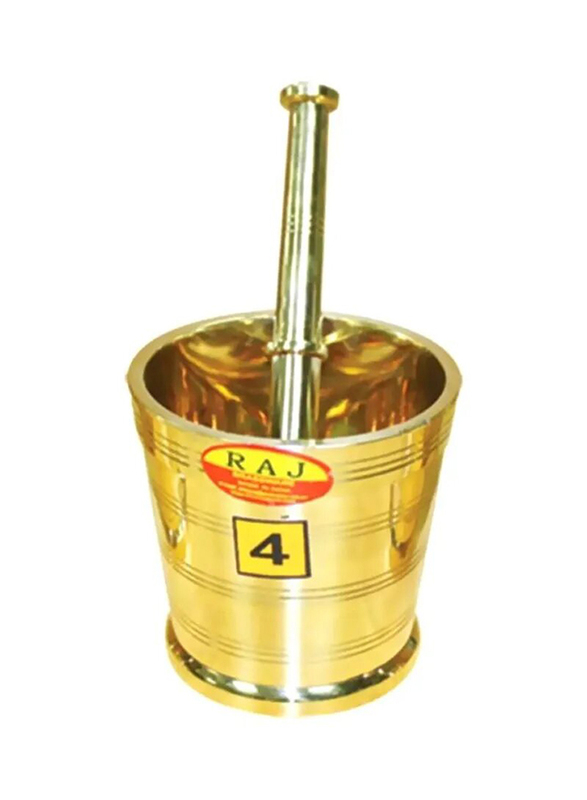 

Raj 9.5cm Brass Mortar Pestle Set, Gold