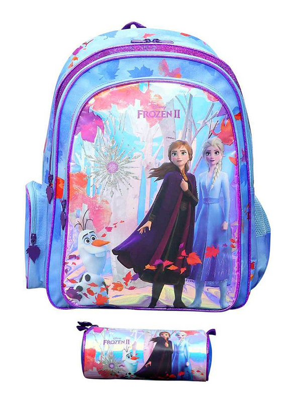 

Frozen II Love Matters Backpack + Pencil Case, 18 Inch, Blue