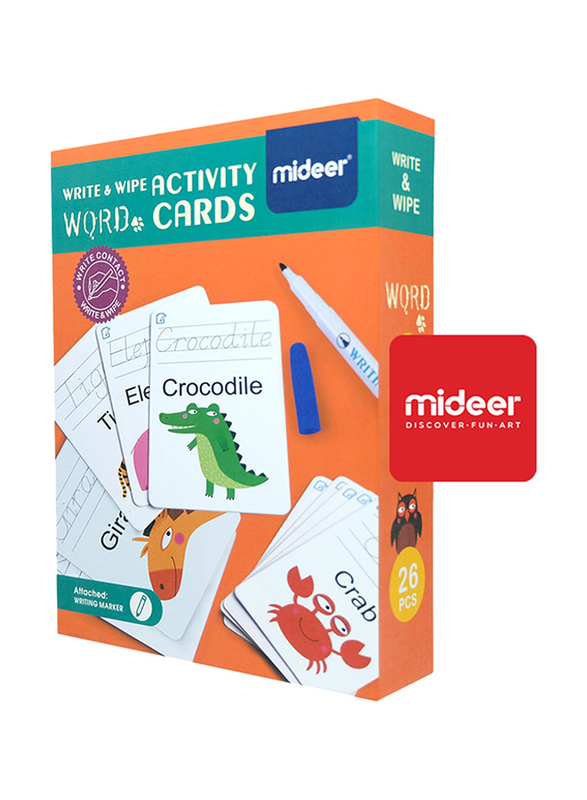 

Mideer Write & Wipe Cards Words, White