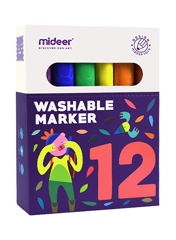 

Mideer Washable Colouring Markers, 12 Pieces, Multicolour