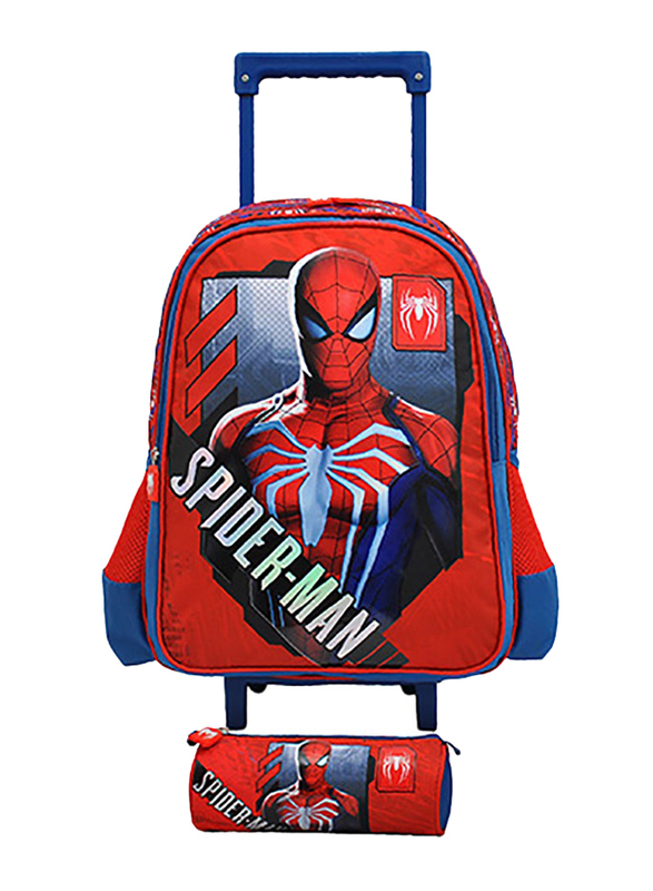 

Spiderman Stand By Me Trolley + Pencil Case, 16 inch, Black/Red