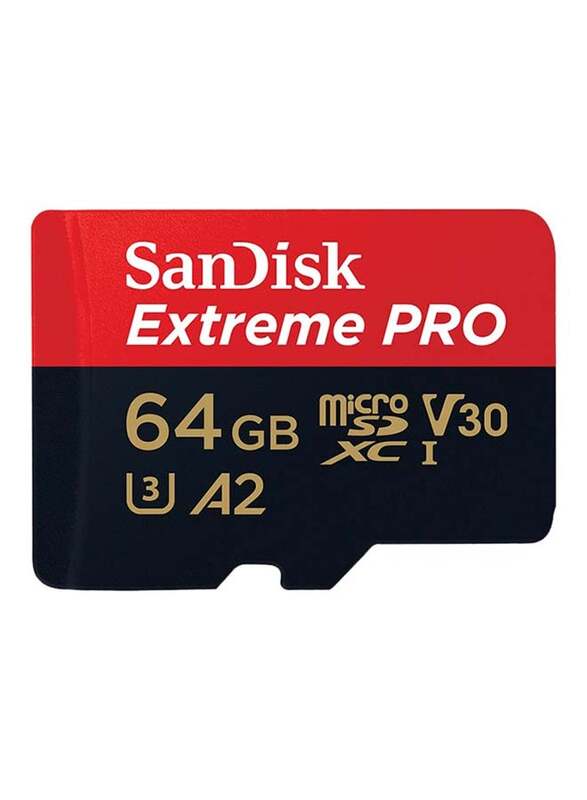 

Sandisk 64GB Extreme Pro UHS-I U3 MicroSDXC Memory Card, Red/Black