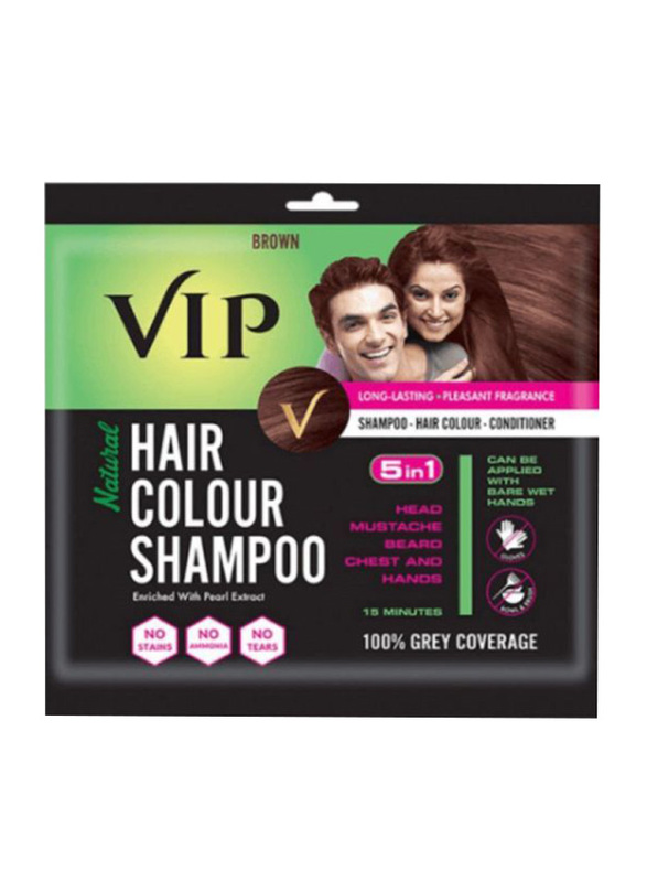 

VIP Original Natural Arabic Hair Color Shampoo Brown, 20ml