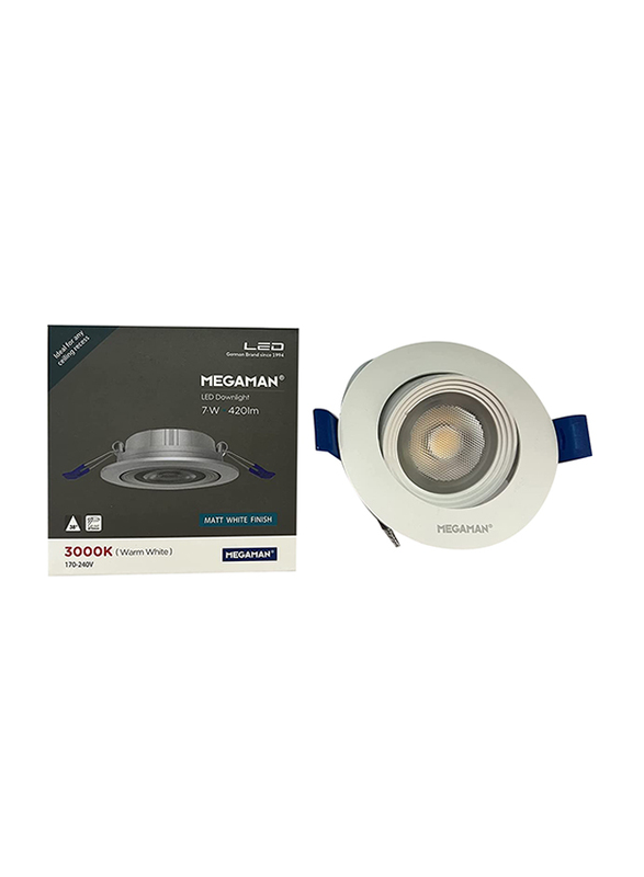 

Megaman 3000K LED Downlight, 7W, MQTL2048, Warm White