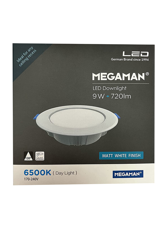 

Megaman 6500K LED Downlight, 9W , Day Light
