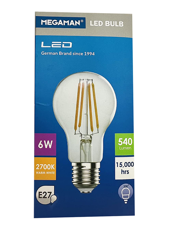 

Megaman 2700K LED Bulb, 6W, YTFA60, Warm White