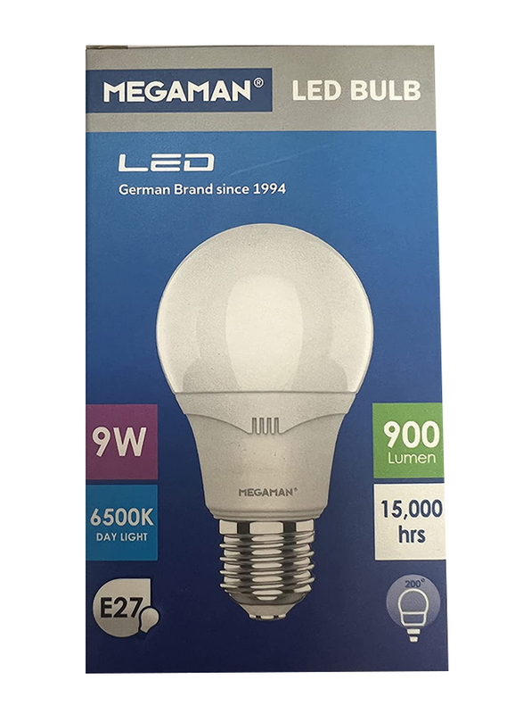 

Megaman 6500K LED Bulb, 9W, E27, Day Light