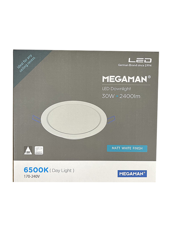 

Megaman 6500K LED Downlight, 30W, Day Light