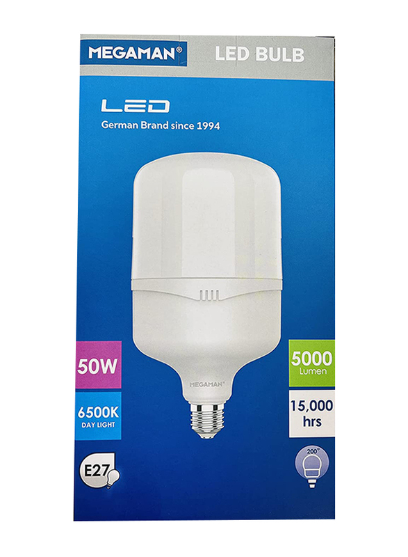 

Megaman 6500K LED Bulb, 50W, E27 YTT135, Day Light