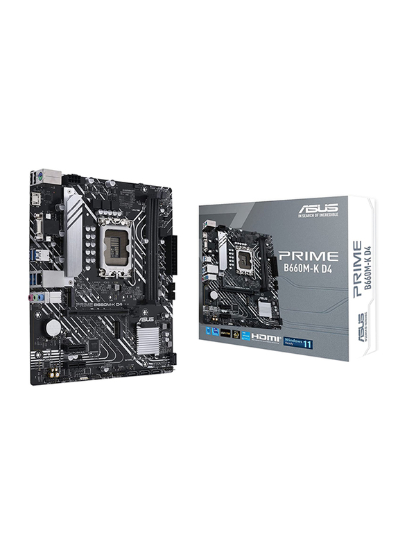 

Asus Prime B660M-K D4 Intel B660 LGA 1700 mATX Motherboard with PCIe 4.0, Two M.2 Slots, DDR4, Realtek 1Gb Ethernet, HDMI, D-Sub, Front USB 3.2 Gen 1,