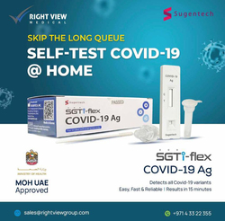 Sugentech SGTi-flex COVID-19 AG Rapid Antigen Self Test Kit, CAGS900E, White