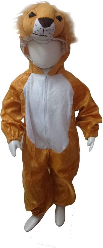 

BookMyCostume Lion Sher Animal Kids Fancy Dress Costume, Beige