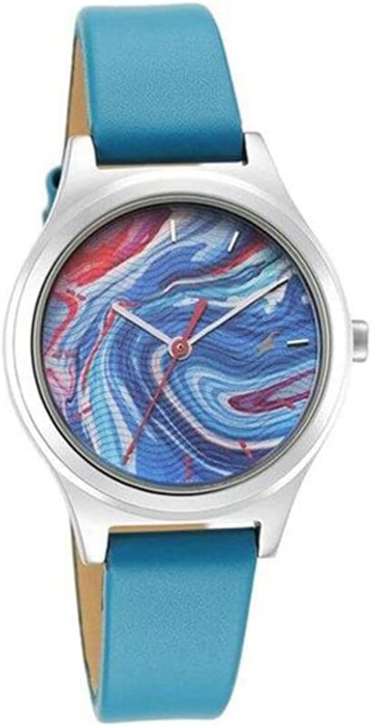 

Fastrack Stunners 2.0 Analog Watch with Leather Brand, Blue-Multicolour